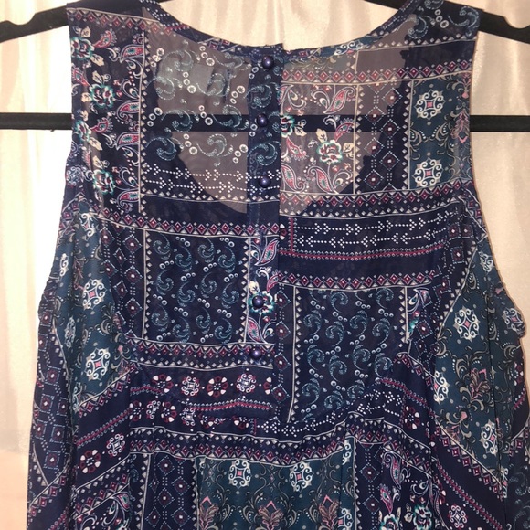 Navy patterned blouse - Picture 3 of 3